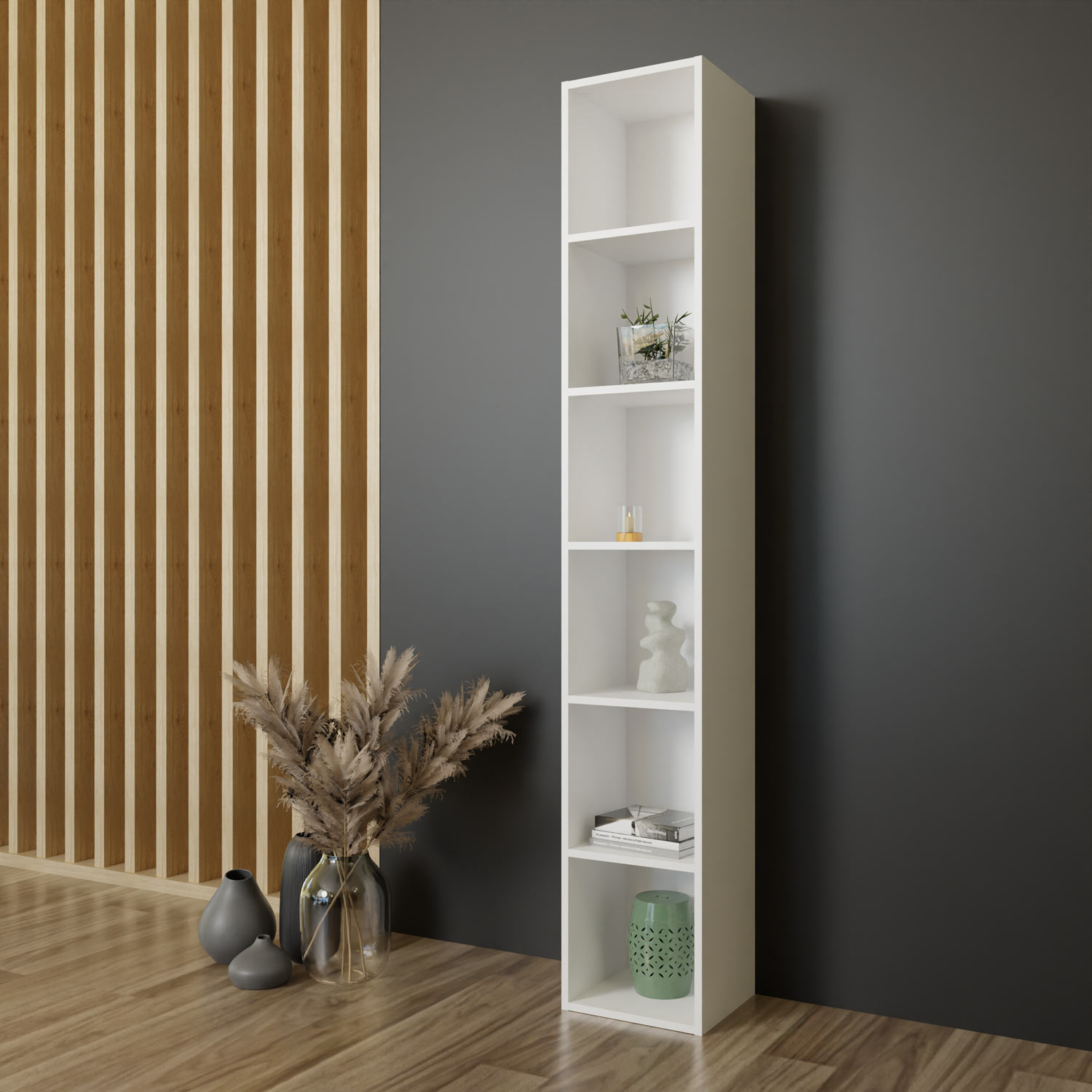 Colonne bibliothèque blanche- Tikideco Colonne bibliothèque blanche- Tikideco